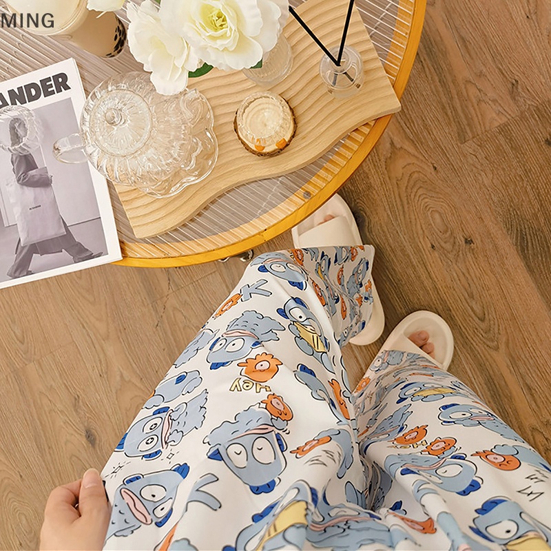 Ming Quần Ngủ Dáng Rộng Thoáng Khí Mùa Hè In Hình Cá Lạ Hoạt Hình Mặc Ở Nhà Giải Trí Có Thể Worn
