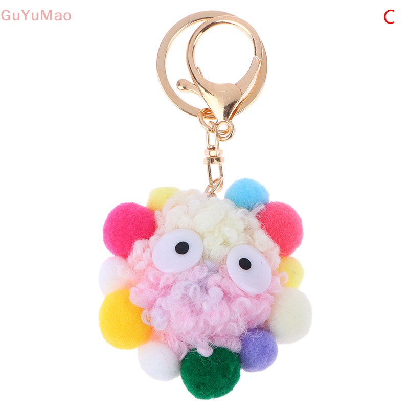 [cxGUYU] Móc Chìa Khóa Hình Búp Bê Tròn Phủ Lông Dễ Thương Trang Trí Ba Lô / Túi Xách PRTA