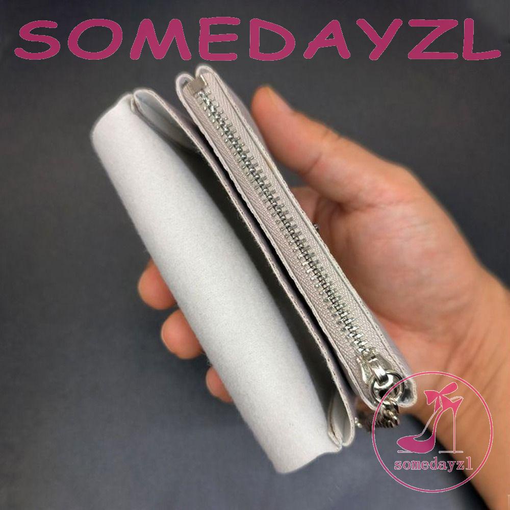 Ví Da PU Hai Ngăn Đựng Tiền Xu Và Thẻ Có Khóa Kéo Nhỏ Gọn Dành Cho Nữ