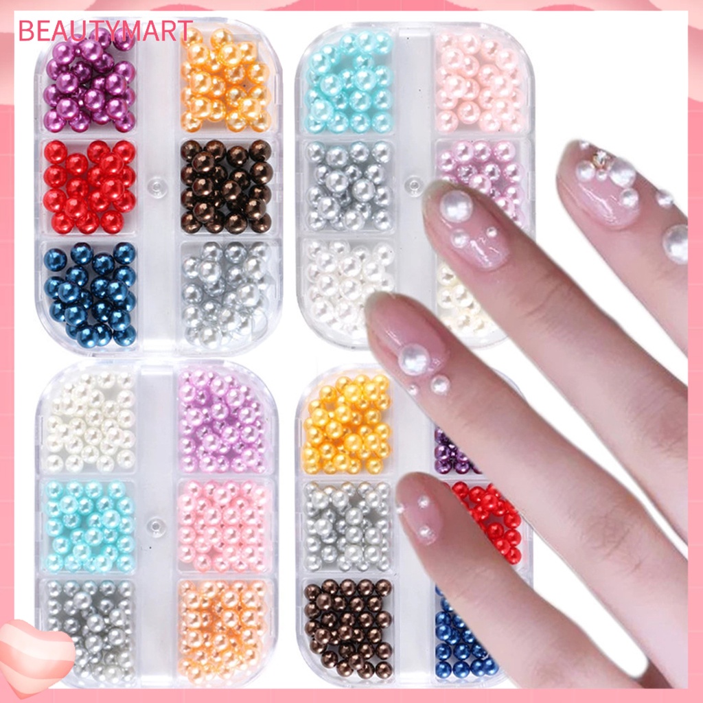 1 Hộp Hạt Ngọc Trai 3D Bằng ABS Dùng Trang Trí Móng Tay Nghệ Thuật