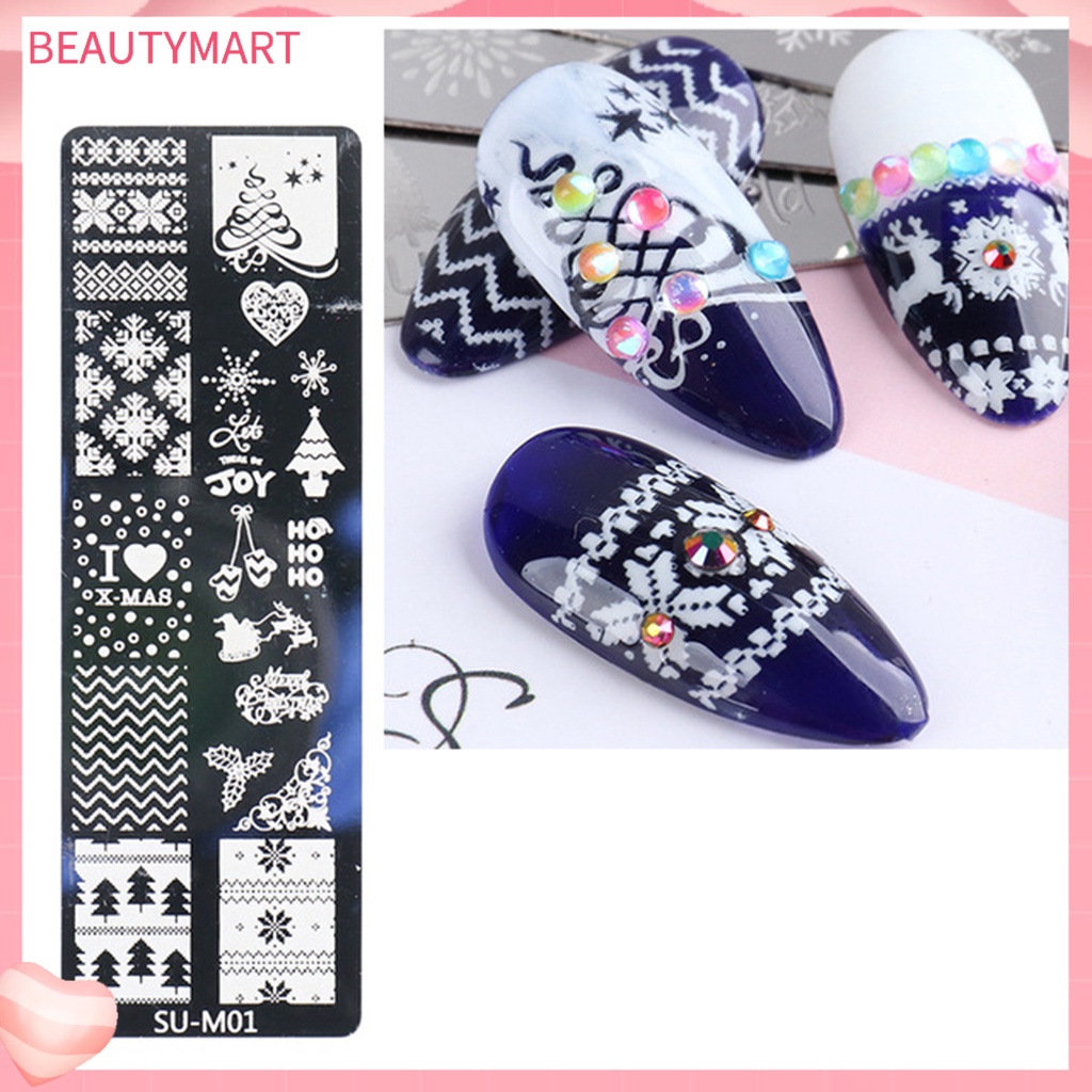 Khuôn In Họa Tiết Trang Trí Móng Tay Bằng Thép Không Gỉ Chống Rỉ Dễ Sử Dụng