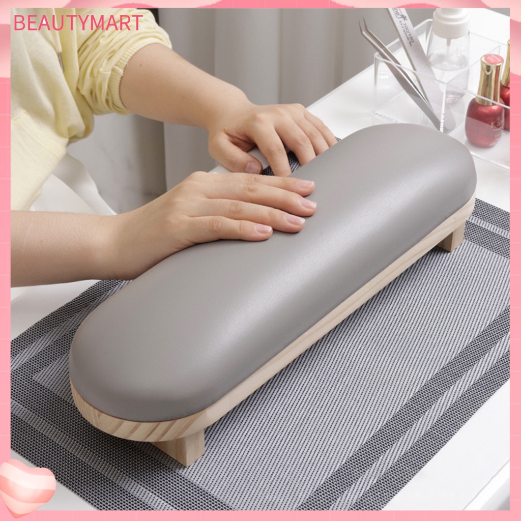 Gối Kê Tay Bằng Xốp Giả Da Mềm Mại Màu Trơn Hỗ Trợ Sơn Móng Tay Chuyên Dụng Cho Salon