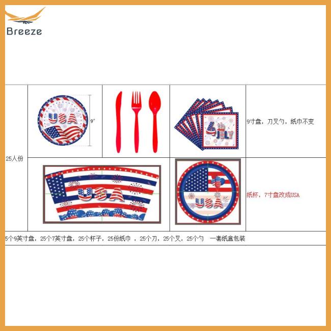 Bộ 25 Món Chén Đĩa / Cốc Giấy / Muỗng / Nĩa Độc Lập Trang Trí Tiệc Tùng