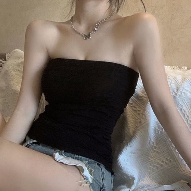 Áo Ống Ngắn Không Tay Co Giãn Thời Trang Mùa Hè Hàng Mới Dành Cho Bạn Nữ
