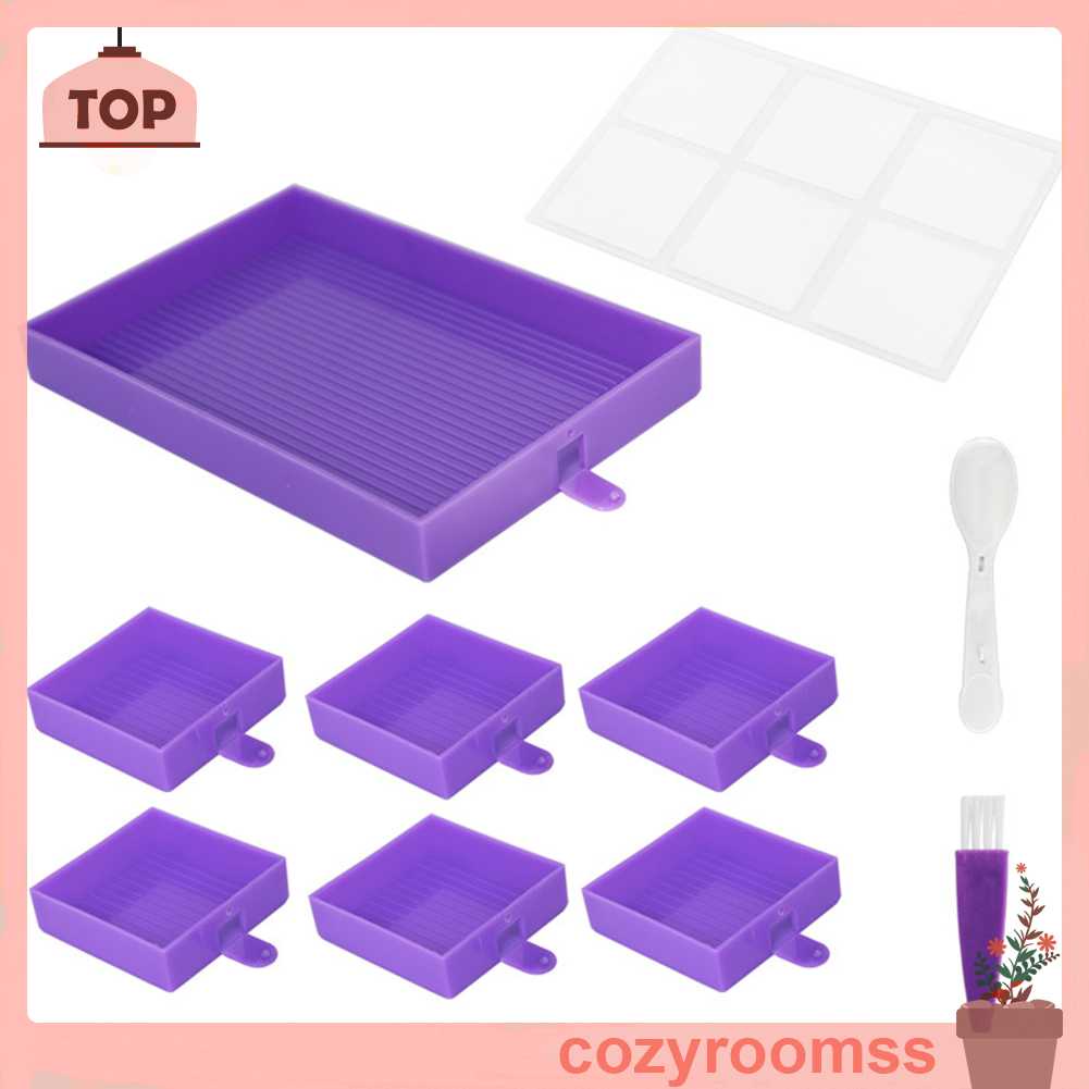 Khay Đựng Hạt Cườm Thêu Tranh Đính Đá Cỡ Lớn Có Nắp Đậy