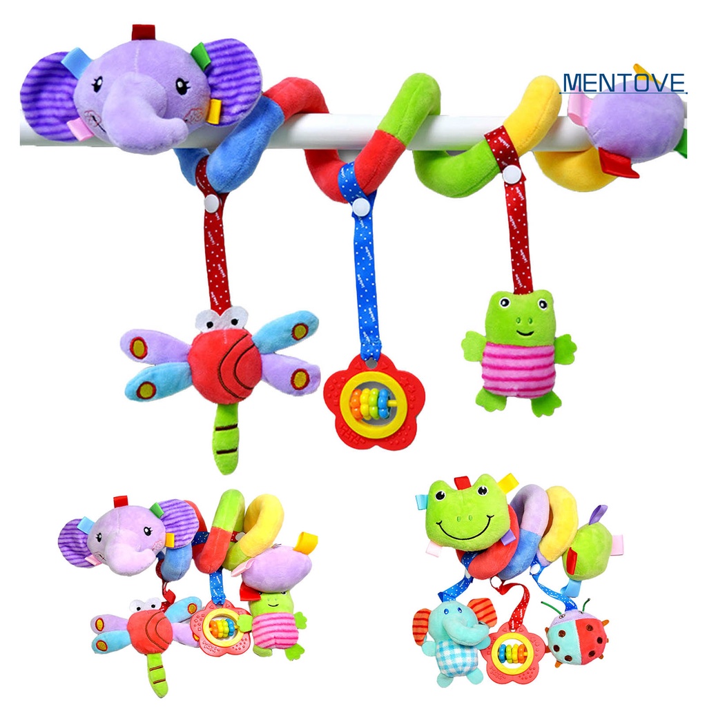 Đồ Chơi Lục Lạc Hình Động Vật Mềm Mại Treo Xe Đẩy Em Bé