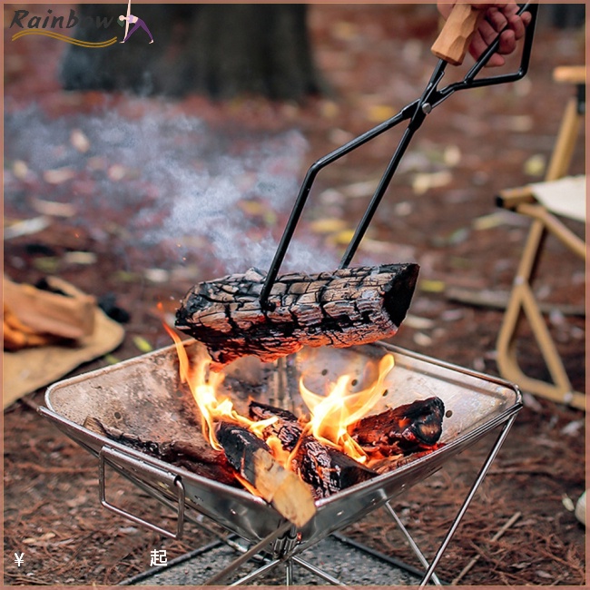 Kéo Gỗ Lửa Đa Năng Cách Nhiệt Có Tay Cầm Bằng Gỗ Tiện Lợi Dành Cho Cắm Trại Ngoài Trời