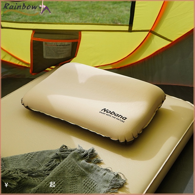 Gối Bơm Hơi Tự Động 3d Bảo Vệ Cổ Kèm Túi Đựng Tiện Lợi Dành Cho Cắm Trại