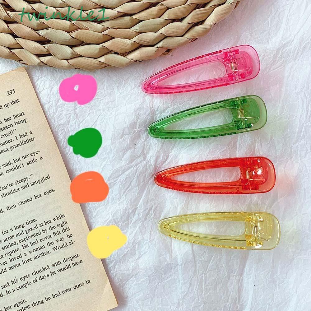 Kẹp Tóc Mỏ Vịt Bằng Nhựa Trong Suốt Lấp Lánh Cho Nữ