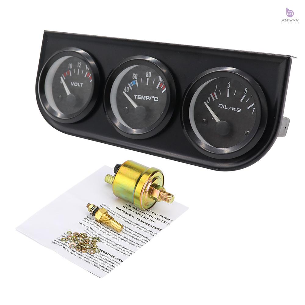 Bộ Đồng Hồ Đo Nhiệt Độ Nước / Dầu 3 Trong 1 52mm Chuyên Dụng Cho Xe Hơi / Xe Máy