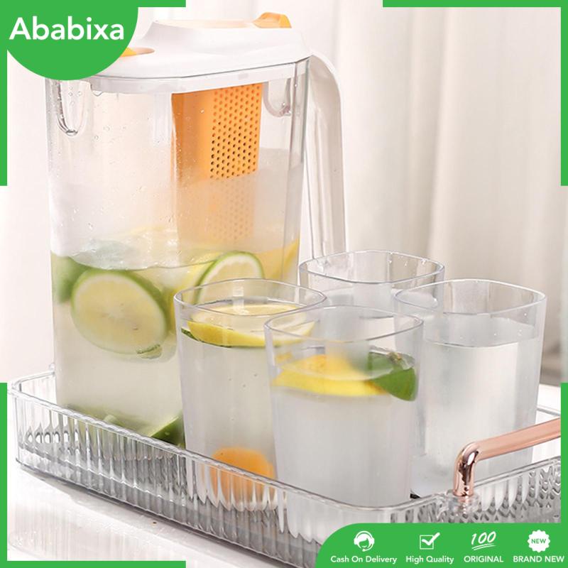 [Ababixa] Bộ Bình Đựng Nước 4 Ngăn Không Vỡ Có Nắp Đậy Dung Tích Lớn Cho Tủ Lạnh