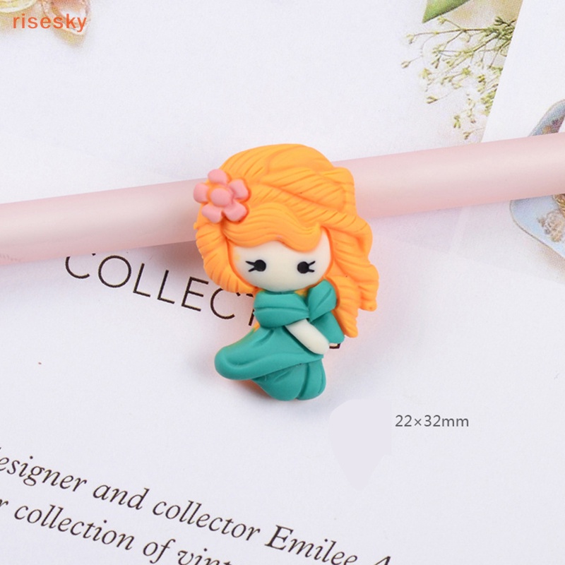 Set 10 Tấm Dán Đế Phẳng 7 Kiểu Hoạt Hình Công Chúa Dễ Thương Trang Trí Sổ Tay DIY