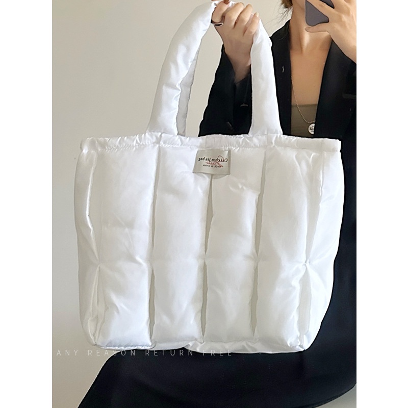 Túi Tote Đeo Vai Bằng Cotton Nhẹ Mềm Mại Hình Đám Mây Cỡ Lớn Thoải Mái Cho Nữ