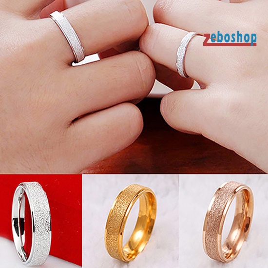 Nhẫn Cưới Chất Liệu Thép Không Gỉ Mặt Nhám Cho Cặp Đôi
