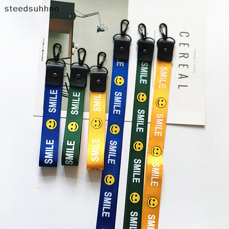 Móc Chìa Khóa Dạng Ví Có Dây Ruy Băng Ngắn / Dài In Họa Tiết Mặt Cười Cho Điện Thoại / Túi Xách / Xe Hơi hhno