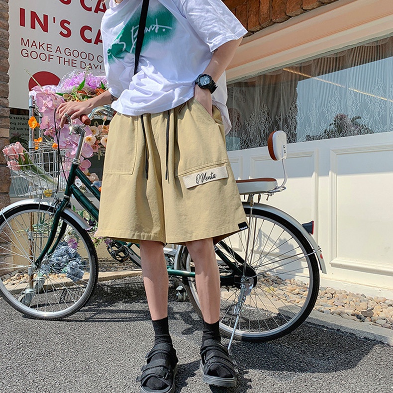 Quần Short Ống Rộng Phong Cách Đường Phố Nhật Bản Thời Trang Mùa Hè Hàng Mới Dành Cho Nam