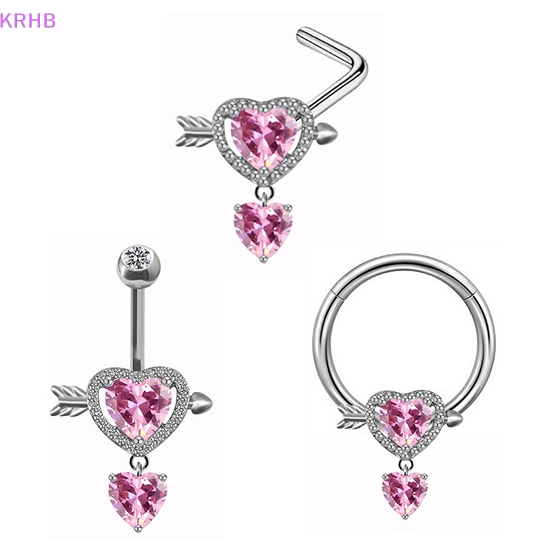 Khuyên Mũi Bằng Thép Không Gỉ Hình Trái Tim Cá Tính Thời Trang Mới