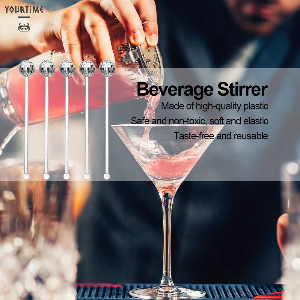 Set 10 / 24 Muỗng Khuấy Đồ Uống Bằng Nhựa
