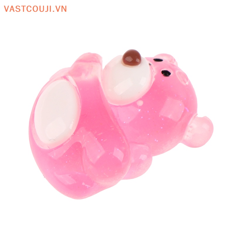 Set 5 Gấu Dâu Tây Mini Bằng Nhựa Phát Quang Trang Trí Sân Vườn