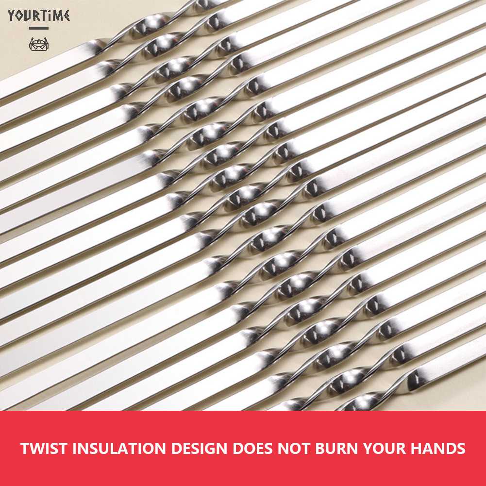 Bộ 20 Xiên Nướng BBQ Bằng Thép Không Gỉ Tái Sử Dụng Được