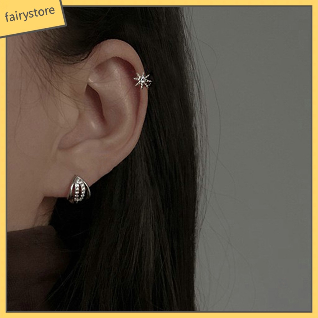 1 Bông Tai Hình Móng Vuốt Đính Đá Zircon Đơn Giản Thời Trang Dành Cho Nữ