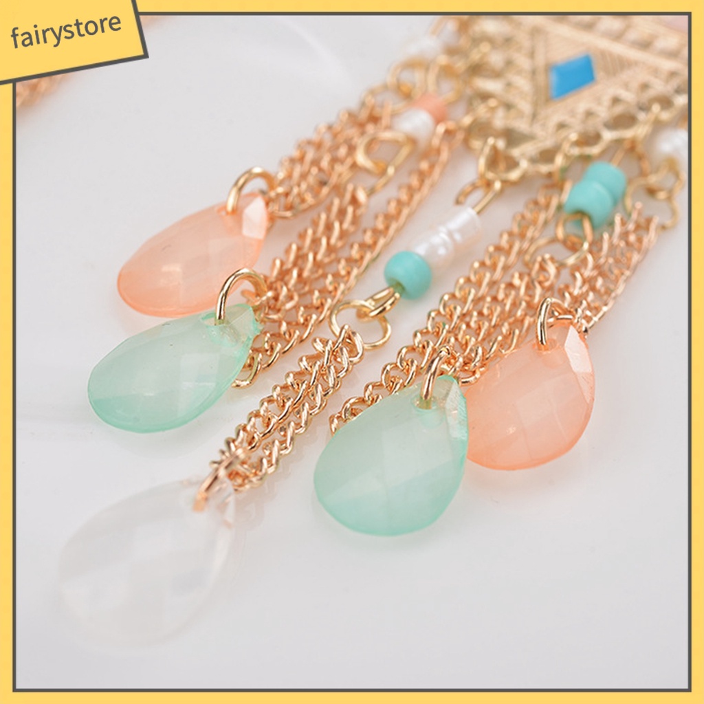 1 Đôi Bông Tai Tua Rua Đính Pha Lê Lấp Lánh