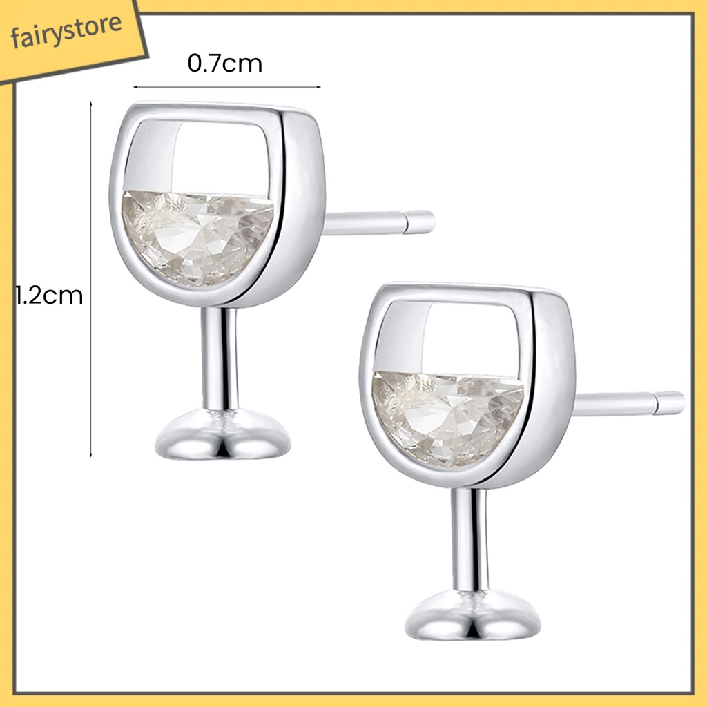 1 Đôi Bông Tai Đính Đá Zircon Chống Gỉ Thời Trang Dành Cho Nữ