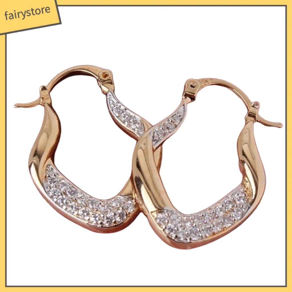 Bông Tai Dáng Dài Hình Khối Đính Đá Zircon Thời Trang Cho Nữ