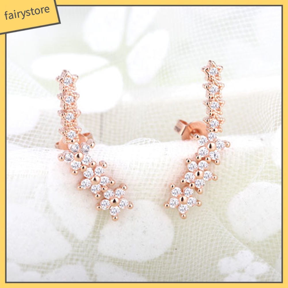 Khuyên Tai Đính Đá Zircon Hình Ngôi Sao Ngọt Ngào Thời Trang Cho Nữ