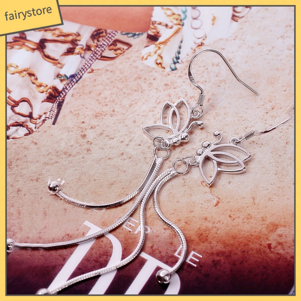 Bông Tai Chuỗi Dài Hình Bướm Bằng Hợp Kim Thanh Lịch Dành Cho Nữ