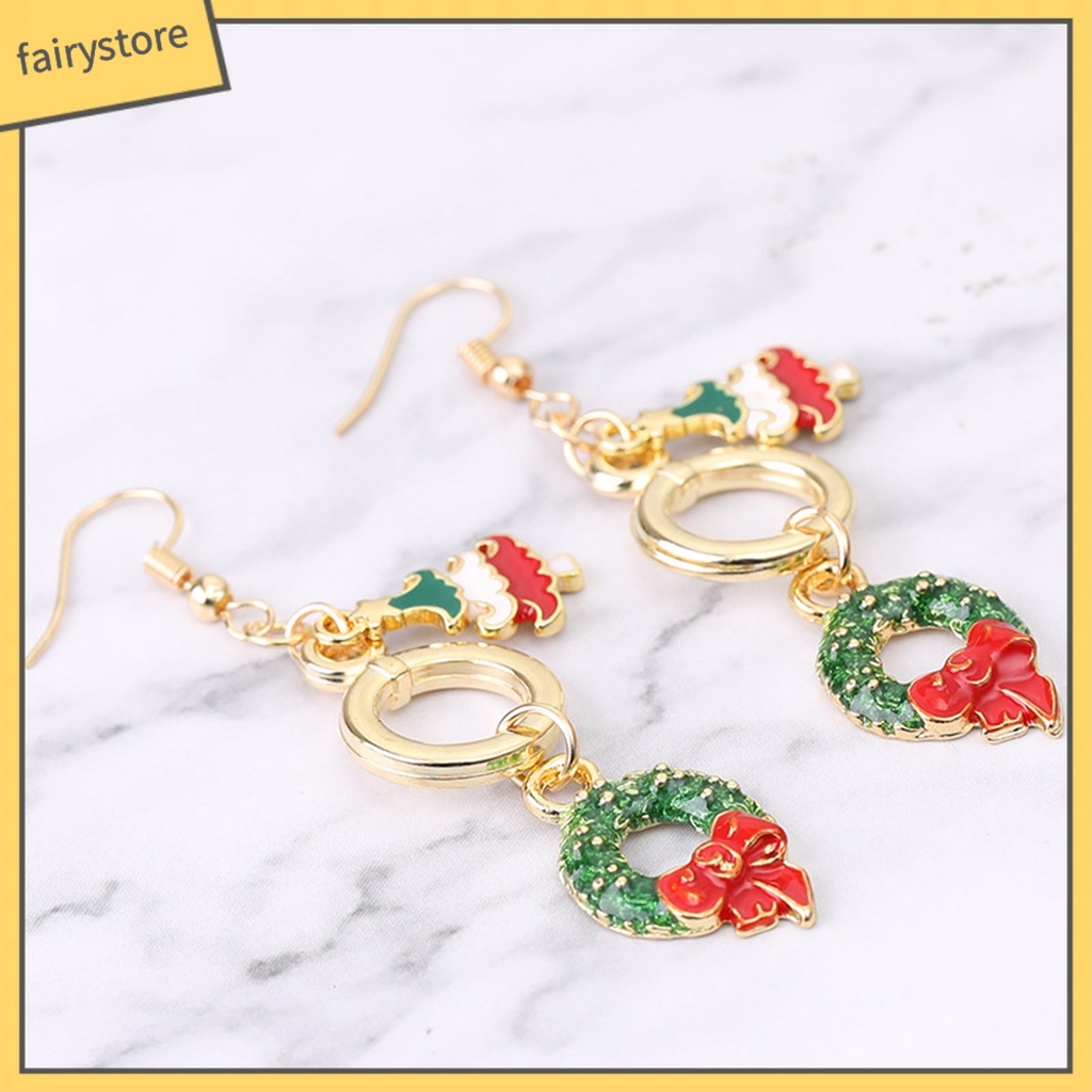 [FRO] 1 Đôi Bông Tai Móc Hình Giáng Sinh Dễ Thương