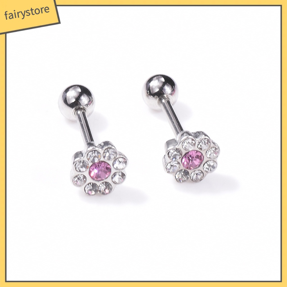 1 Khuyên Tai Hình Hoa Đính Đá Zircon Thời Trang Cho Nữ