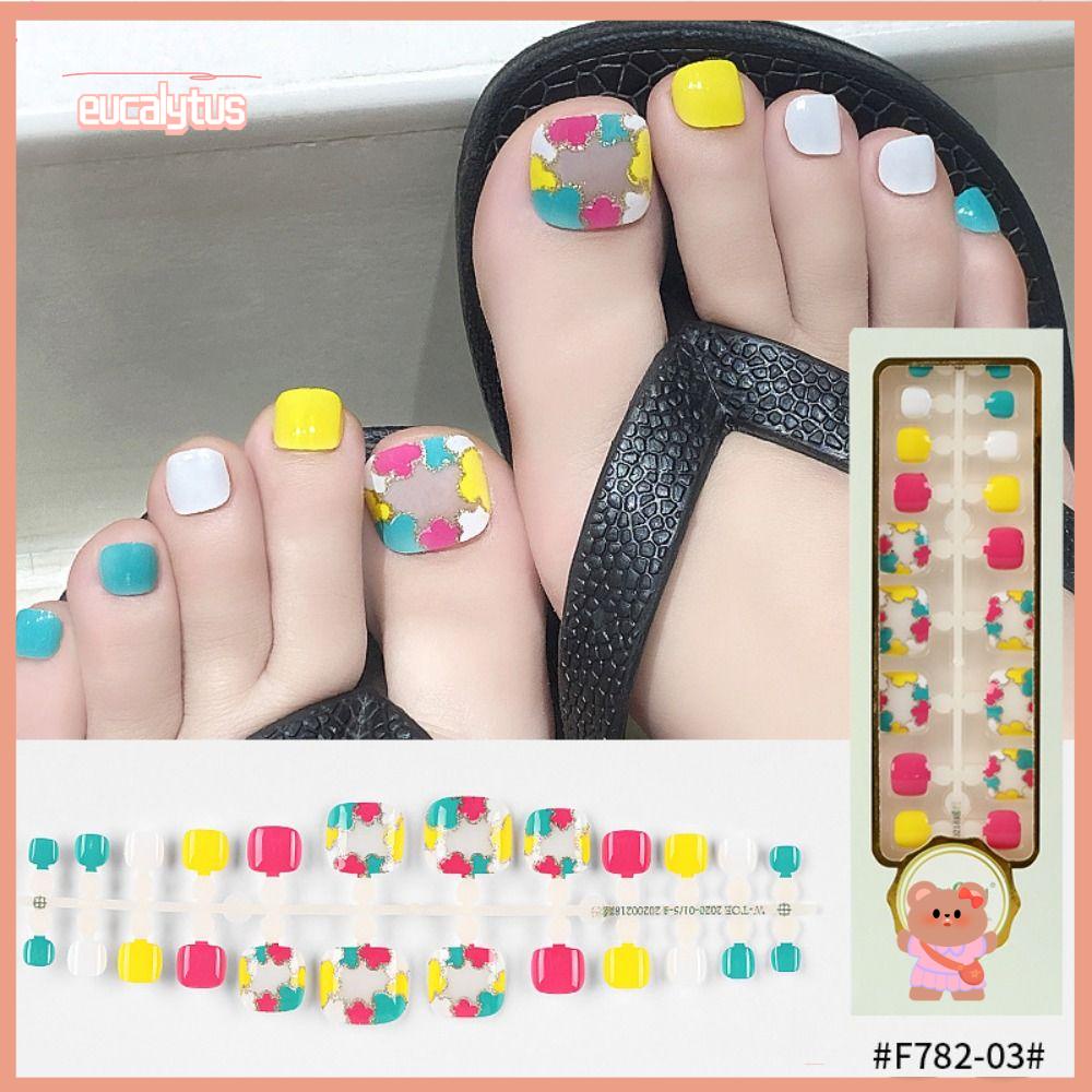 Móng Chân Giả Đính Sequin Hình Vuông Dành Cho Nữ