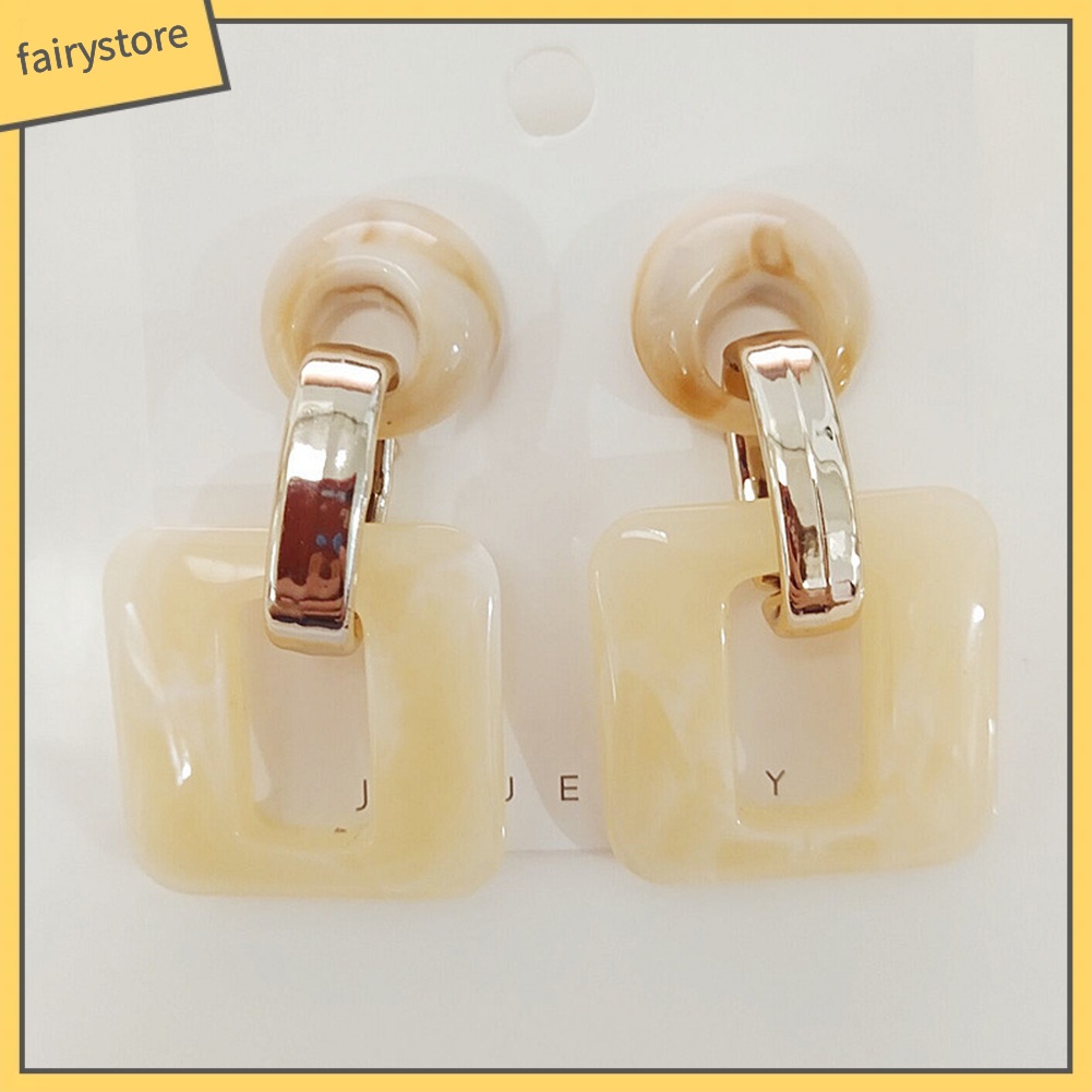 Bông Tai Hình Học Hình Vuông / Tròn Phong Cách Boho Thời Trang Cho Nữ