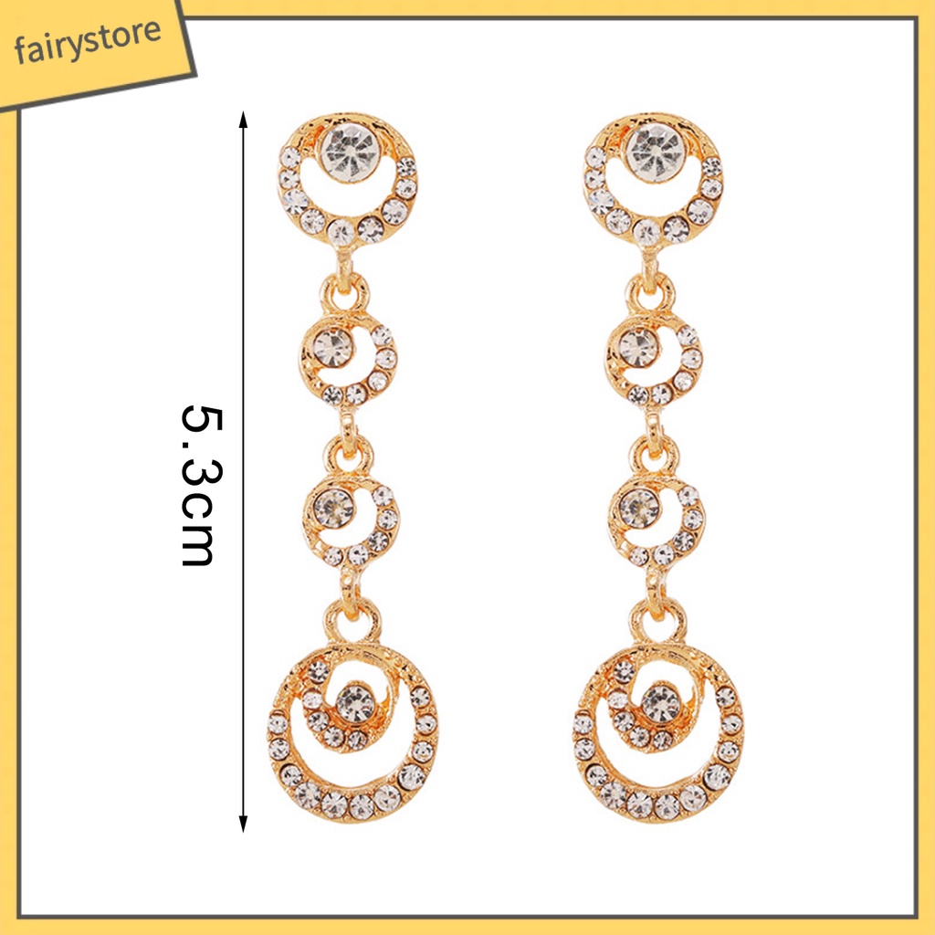 Bông Tai Tròn Đính Đá Lấp Lánh Dành Cho Nữ