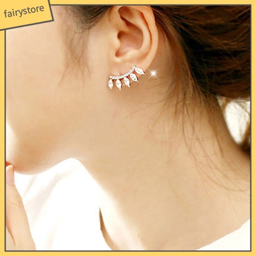 Bông Tai Mạ Bạc Hình Vương Miện Đính Đá Thời Trang