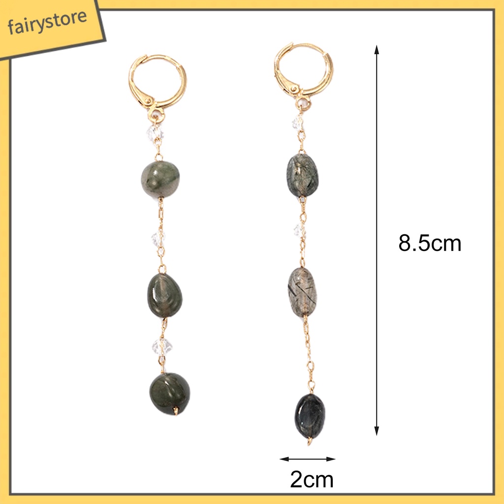 [FRO] 1 Đôi Bông Tai Lủng Lẳng Đính Đá Lấp Lánh Quyến Rũ Hiện Đại