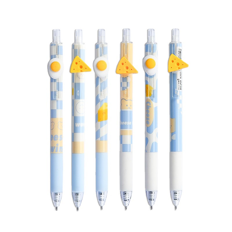 Bút Mực Gel Dạng Nhấn Hình Phô Mai Muối Biển Dễ Thương Cho Nữ Sinh