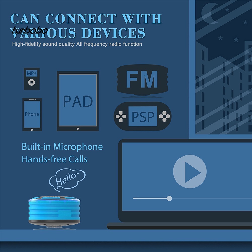 Loa Bluetooth Không Dây Chống Nước Có Đèn LED Tích Hợp Đài FM Và Phụ Kiện