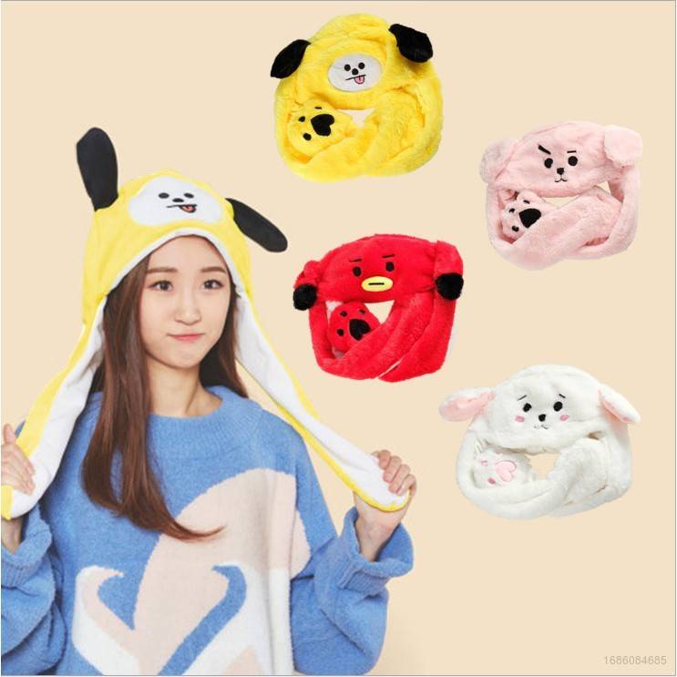 Mũ Tai Thỏ Nhồi Bông GP1 Tik Tok BTS BT21 Có Thể Di Chuyển Thời Trang Ngọt Ngào Cho Trẻ Em G