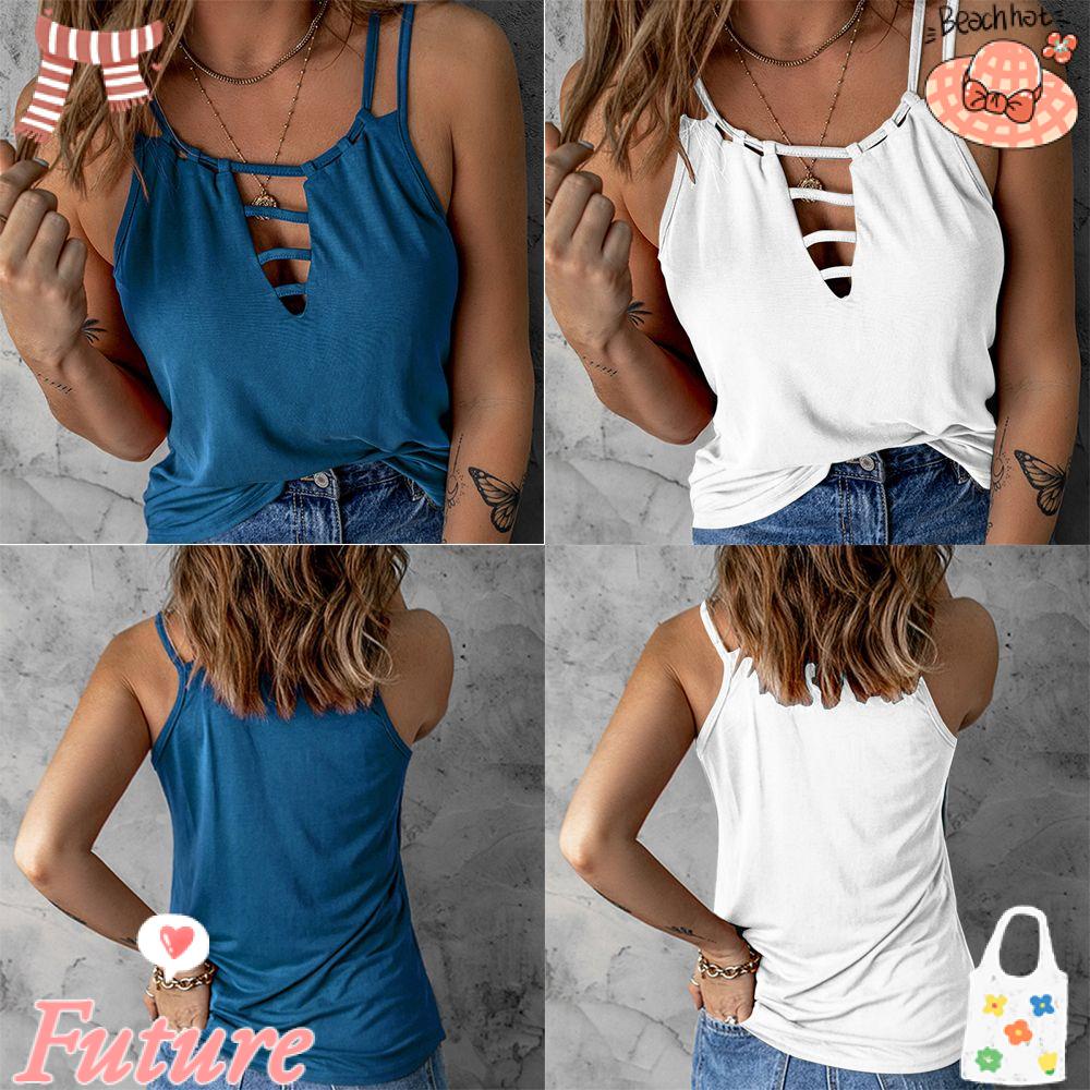 Áo Tank Top Hai Dây Hở Vai Gợi Cảm Thời Trang Mùa Hè
