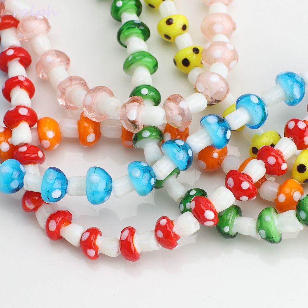 Túi 10 Hạt Cườm Hình Nấm Làm Trang Sức Thủ Công DIY