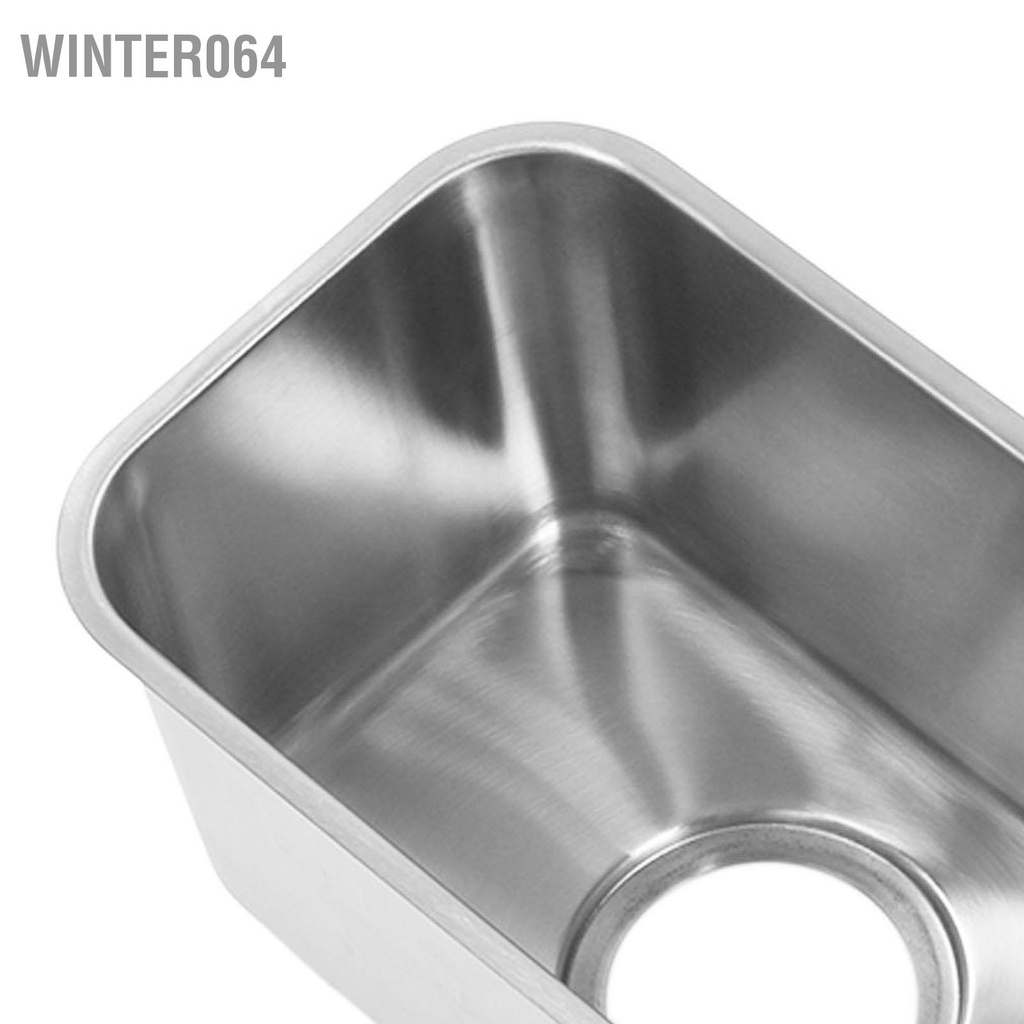 Winter064 Bồn Rửa RV Vuông 390X190X185Mm Thép Không Gỉ 304 Công Suất Lớn Xả Gắn Người Cắm Trại Có Cống 90Mm Cho Van Du Thuyền