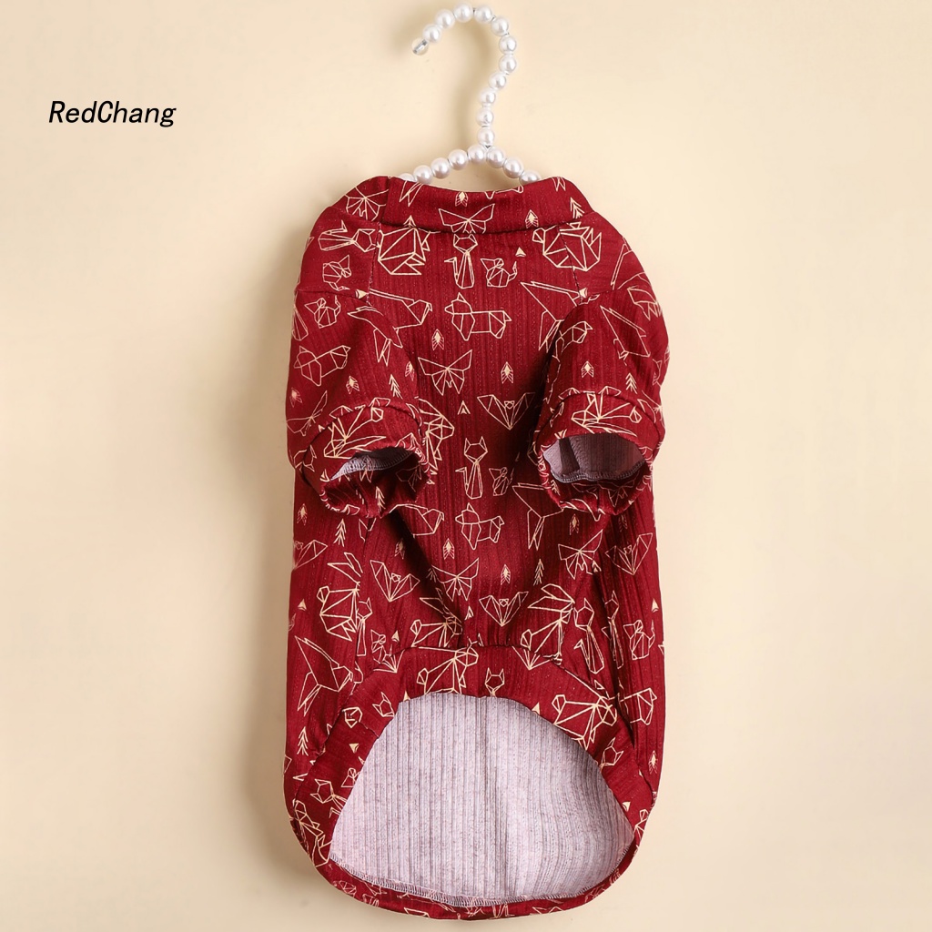 Rc ~ Áo Thun Tay Ngắn Chui Đầu Không Dính In Họa Tiết Cún Poodle Dành Cho Cún Cưng