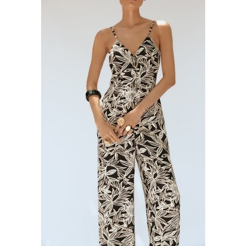 Jumpsuit Hai Dây Họa Tiết Hoa Phong Cách Âu Mỹ Thời Trang Mùa Hè 2023 K5-66623