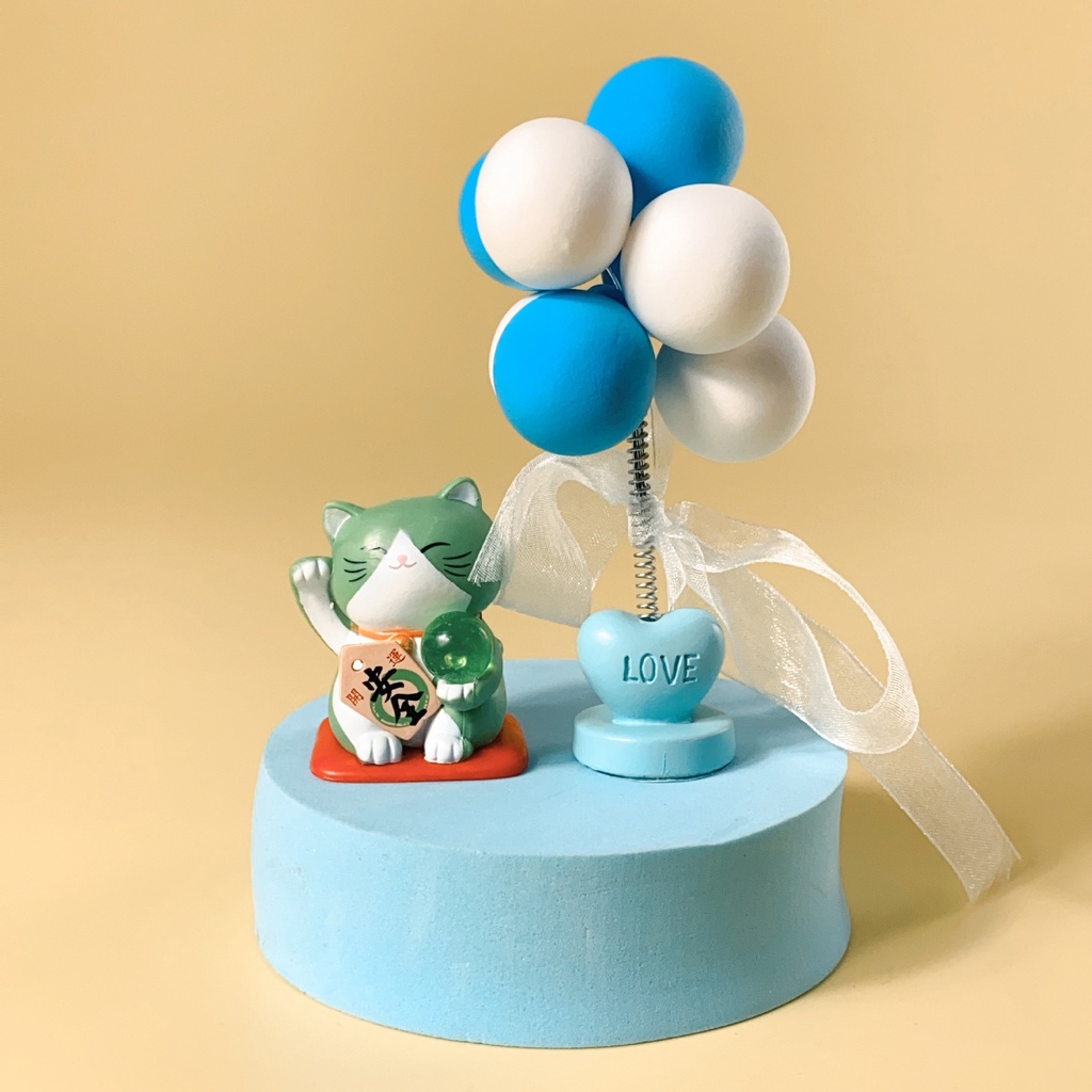 Mô Hình Chú Mèo May Mắn 7 Màu Trang Trí Bánh Kem