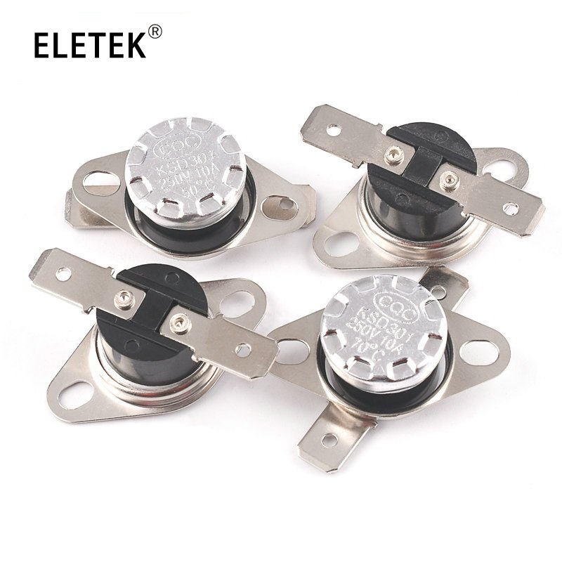 Set 5 Công Tắc Điều Khiển Nhiệt Độ KSD301 250V 10A 40C 50C 70C 80C 90C 100C 120C 130C 140C 150C