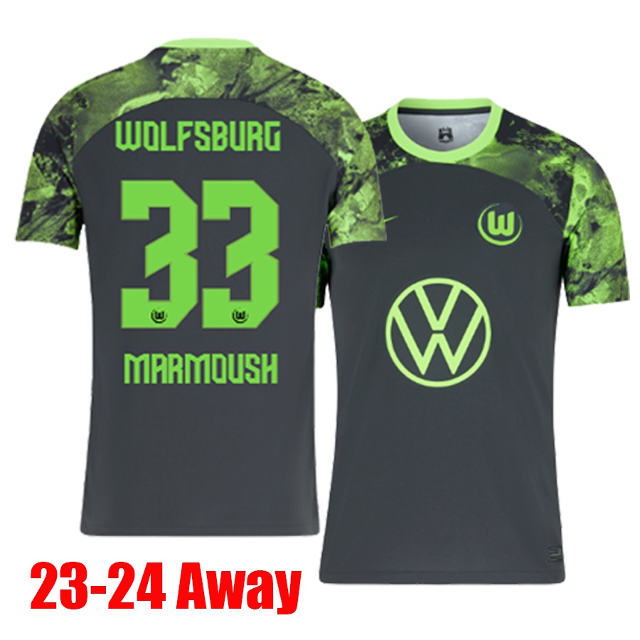 Bộ Quần Áo Bóng Đá Sân Nhà WALDSCHMIDT L.NMECHA KAMINSKI 2023 / 2024 23 / 24 VfL Wolfsburg