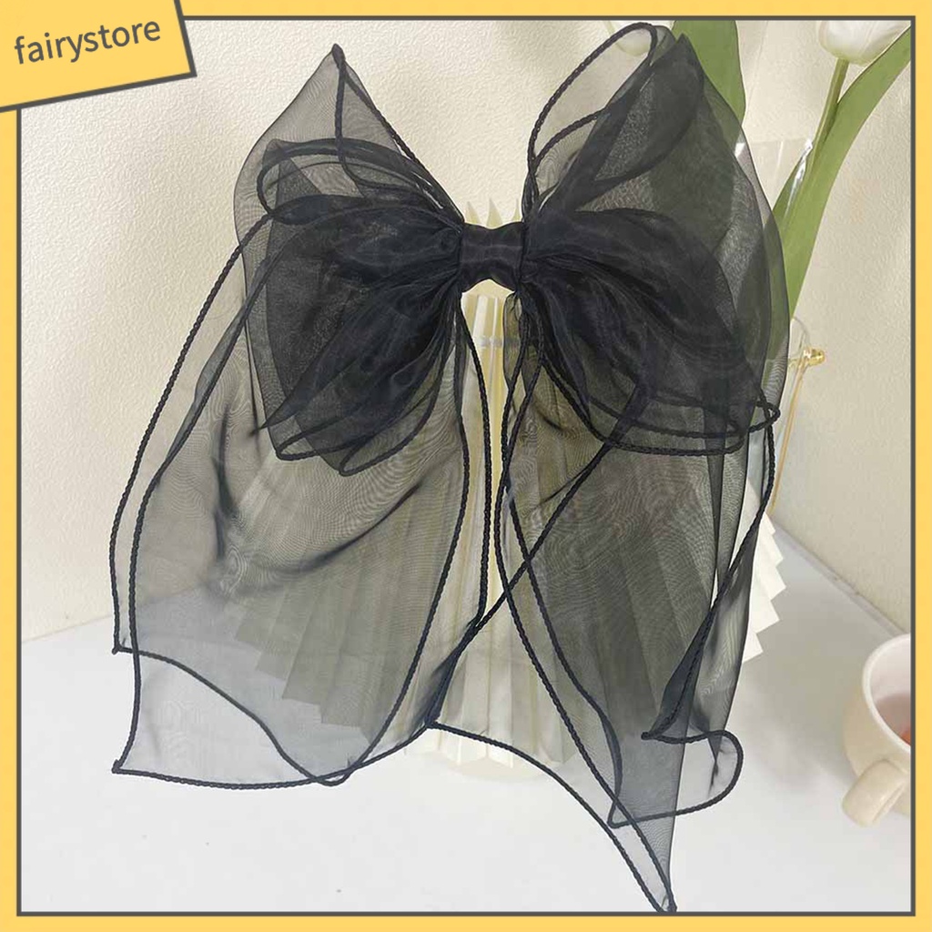 Kẹp Tóc Hình Nơ Lưới Đôi Chống Trượt Xinh Xắn Cho Bé Gái