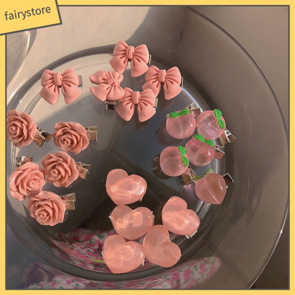 Kẹp Tóc Hình Quả Đào Bằng Thép Không Gỉ Gọn Nhẹ Tái Sử Dụng Được